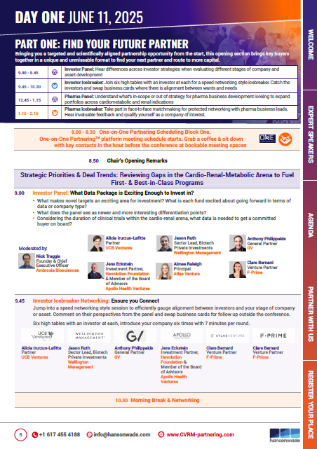 Cardio-Renal-Metabolic Innovation Pharma Partnering Brochure Day One